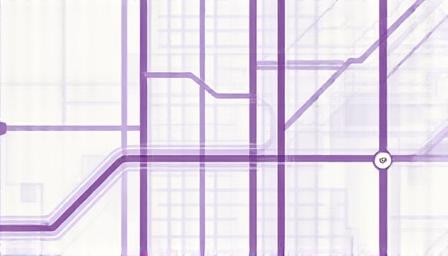 A vibrant neomorphic styled transit map of a modern city