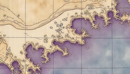 A whimsical hand-drawn style map of a tropical island resort